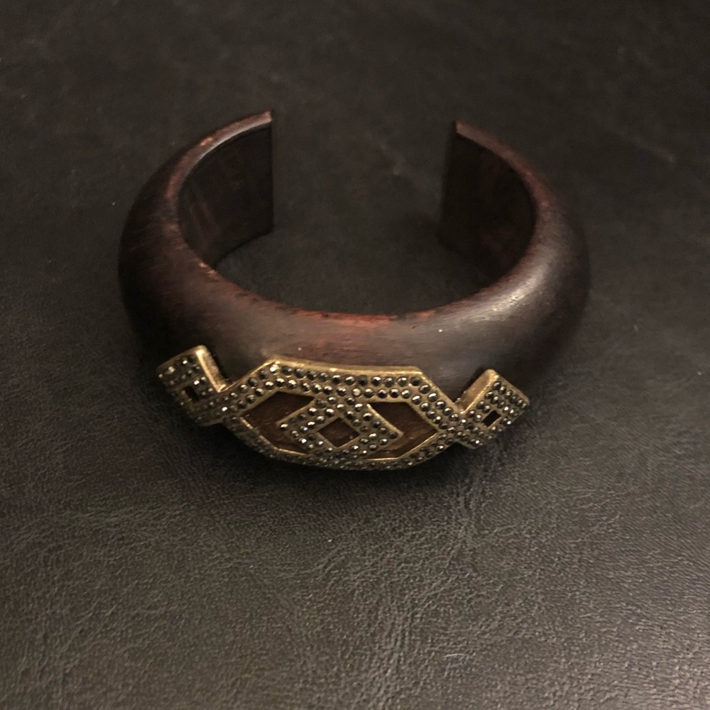 Vintage wood bangle - Picture 5 of 7